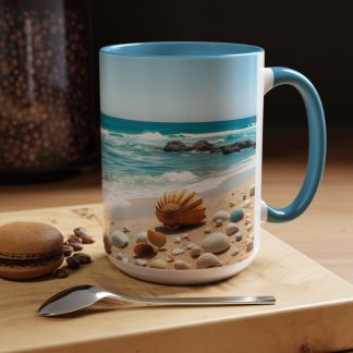 Ocean beach coffee mug